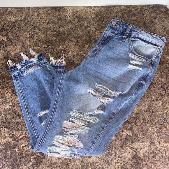 Kancan Distressed Skinny Jeans Raw Hem High Rise 100% Cotton Sz 30 - Picture 15 of 15